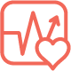 Coral colored heart-rate icon