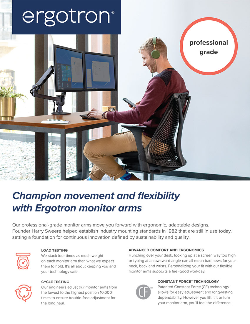 Monitor Arms Comparison Flyer Graphic