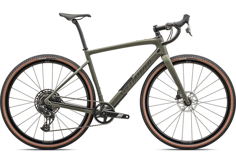 2025 SPECIALIZED DIVERGE COMP CARBON BIKE - 56, SATIN OAK GREEN / SMOKE