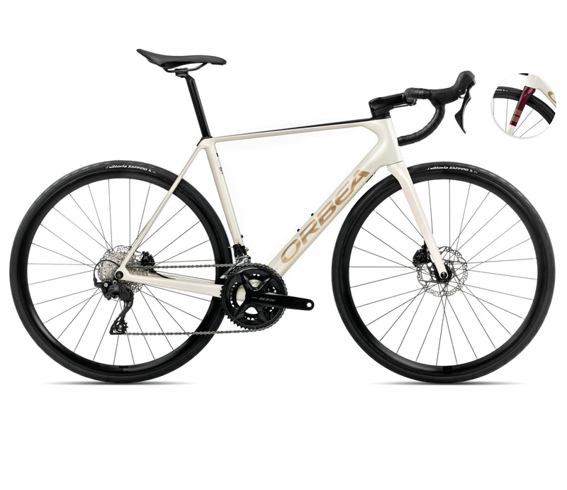 2025 Orbea ORCA M30 Racing ROAD BIKE - 60cm, Ivory White-Burgundy (Gloss)-Vulcano (Matte)