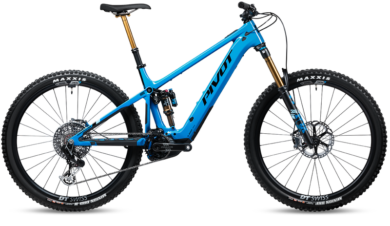 2024 Pivot Shuttle AM Complete Carbon 29" Mountain E-Bike - TEAM XX Eagle Transmission - Small, Blue Neptune