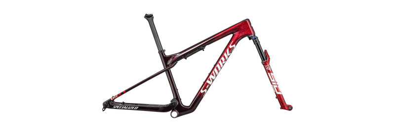 2023 Specialized S-Works Epic World Cup 29" Mountain Frameset - X-Large, GLOSS RED TINT / FLAKE SILVER GRANITE / METALLIC WHITE SILVER