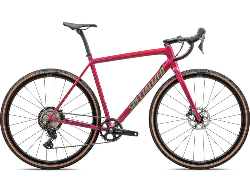 2024 Specialized CRUX COMP Carbon Gravel BIKE - 54cm, GLOSS VIVID PINK/ELECTRIC GREEN